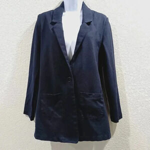 Garnet Hill Size 6 Tencel Wool 1 Button Blazer Ponte Knit Business Career Jacket